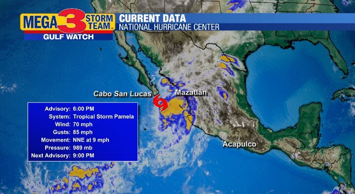 Current Conditions for Tropical Storm Pamela (National Hurricane Center)